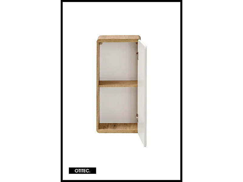 Meuble haut de salle de bain de 75 cm - Blanc - 1 porte - PASTI WHITE