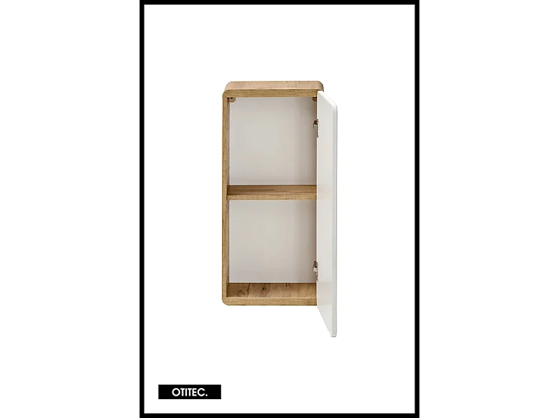 Meuble haut de salle de bain de 75 cm - Blanc - 1 porte - PASTI WHITE