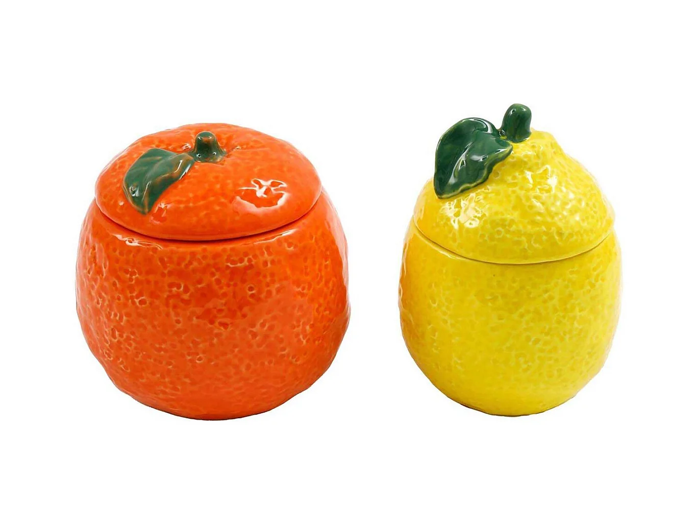 Boite de conservation Agrumes en porcelaine (Lot de 2)