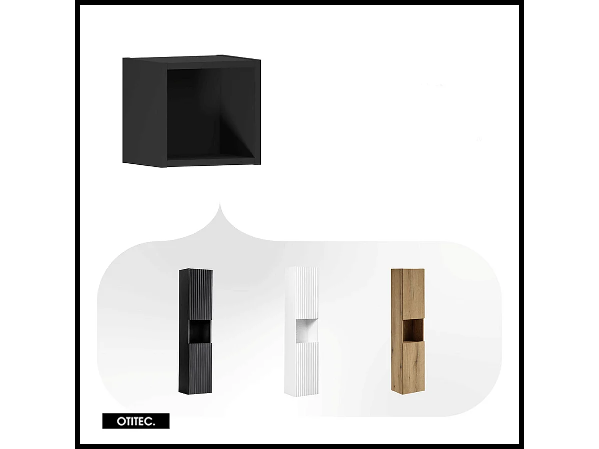 Cube de rangement - 25 cm - Noir Mat - VOLTA