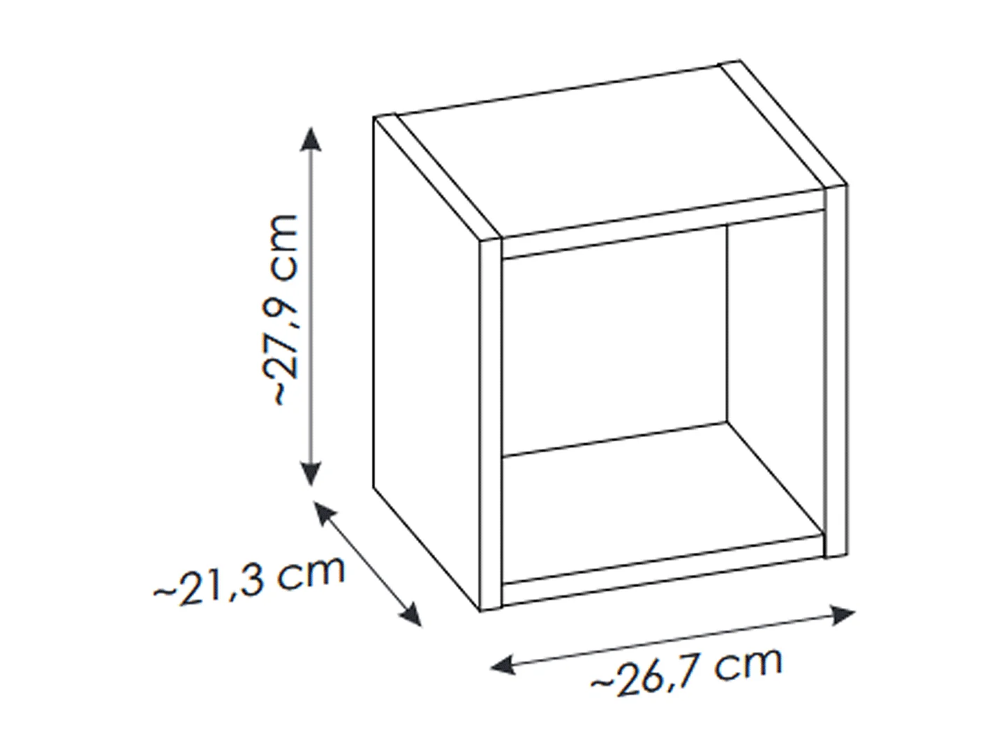 Cube de rangement - 25 cm - Noir Mat - VOLTA