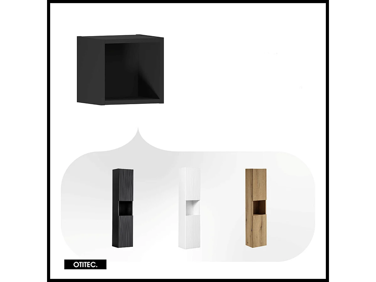 Cube de rangement - 25 cm - Noir Mat - VOLTA