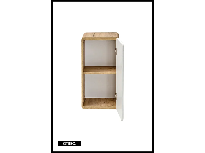 Meuble haut de salle de bain de 70 cm - Blanc - 1 porte - PASTI WHITE