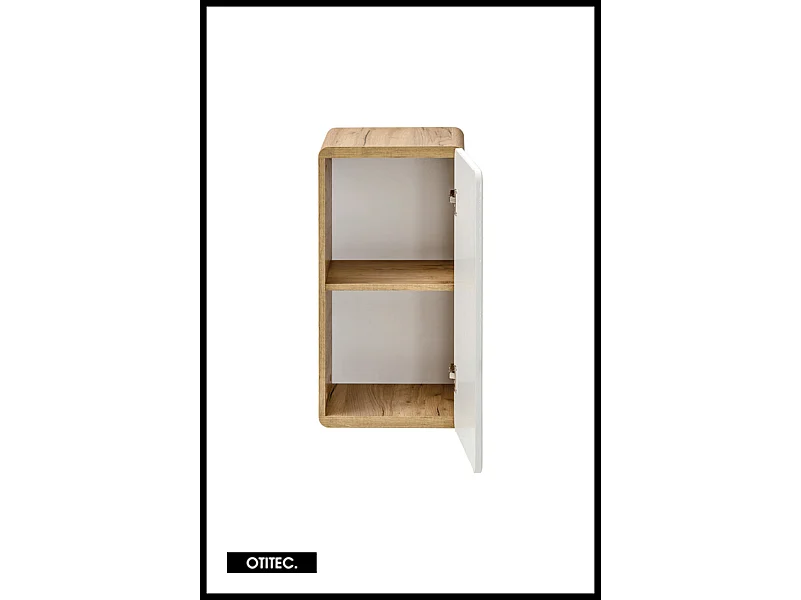 Meuble haut de salle de bain de 70 cm - Blanc - 1 porte - PASTI WHITE