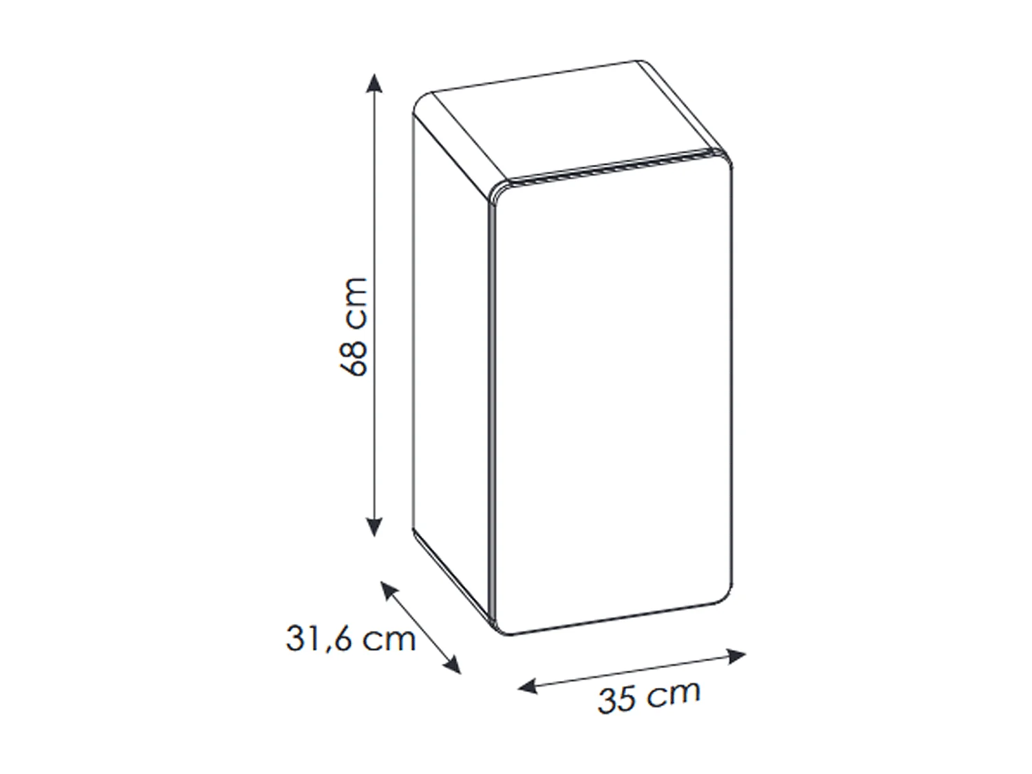 Meuble haut de salle de bain de 70 cm - Blanc - 1 porte - PASTI WHITE