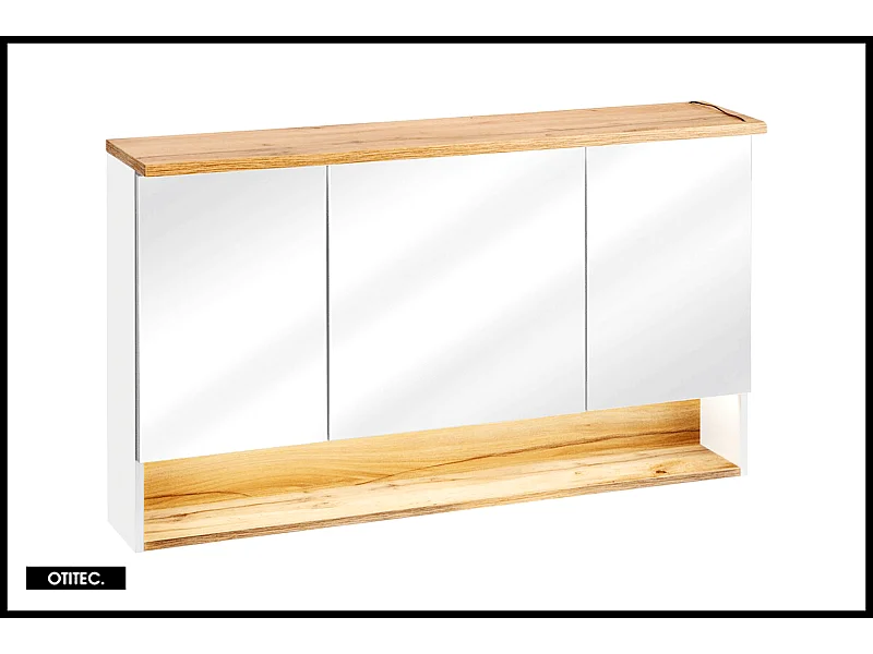 Armoire miroir de 120 cm - Blanc - 3 portes - CYCLO