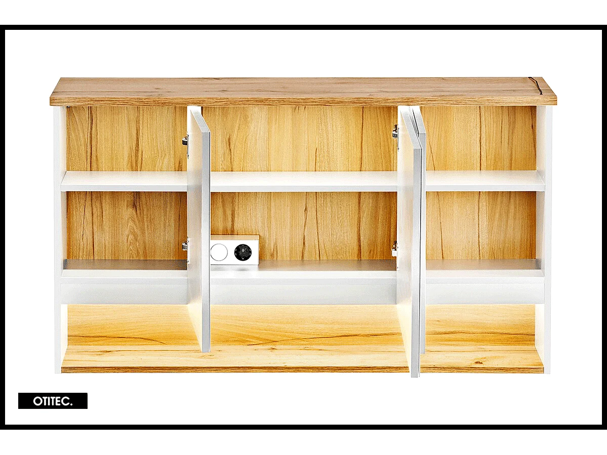 Armoire miroir de 120 cm - Blanc - 3 portes - CYCLO