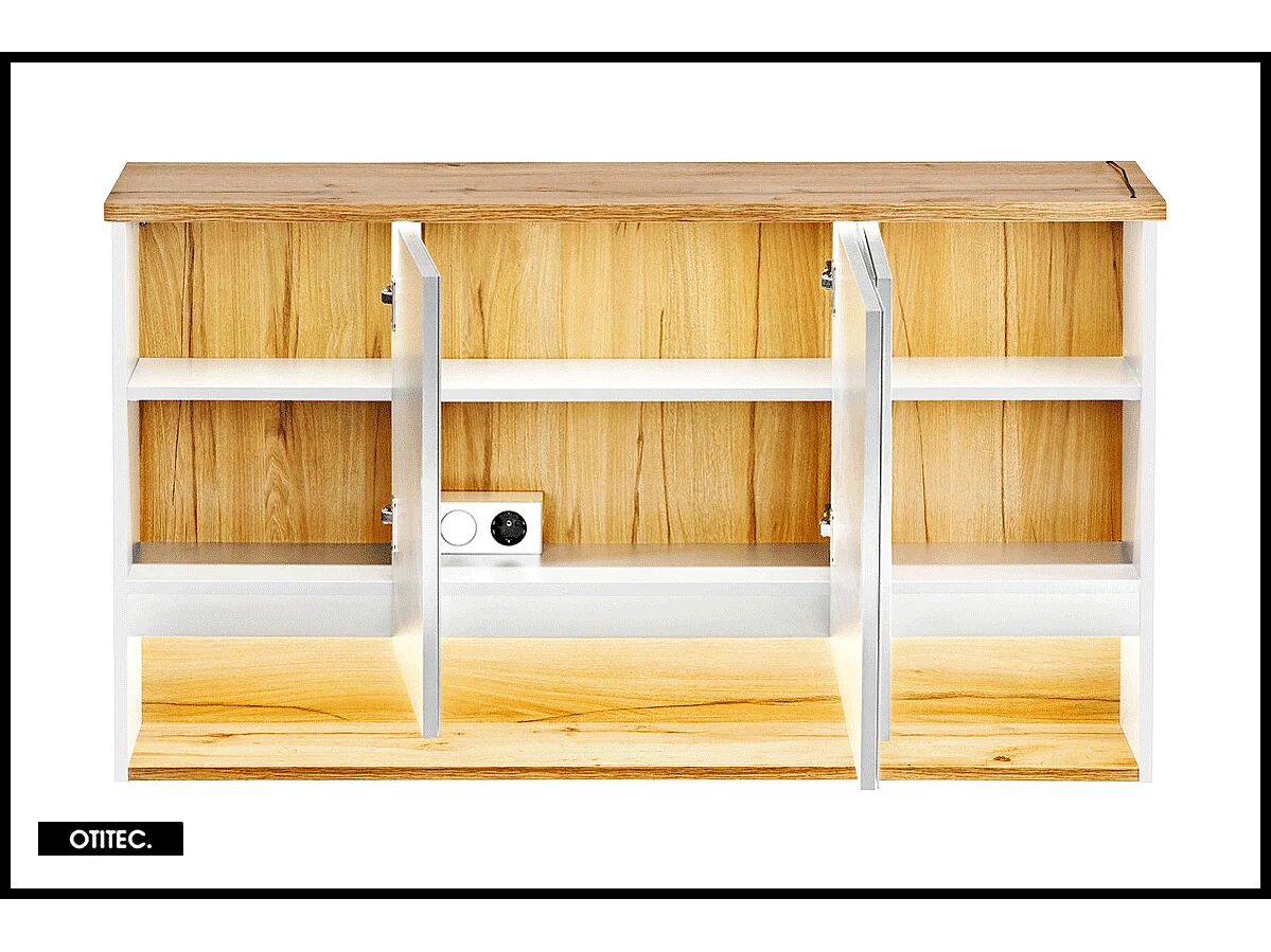 Armoire miroir de 120 cm - Blanc - 3 portes - CYCLO