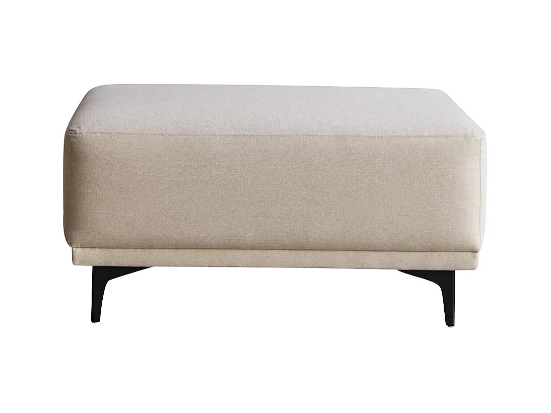 Repose-pieds en tissu écru Lars, 1 place