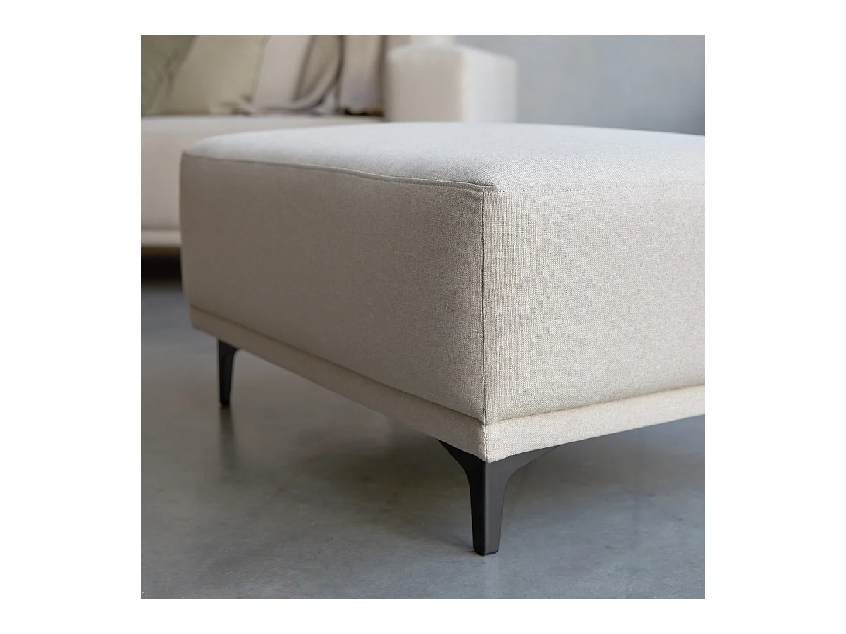 Repose-pieds en tissu écru Lars, 1 place