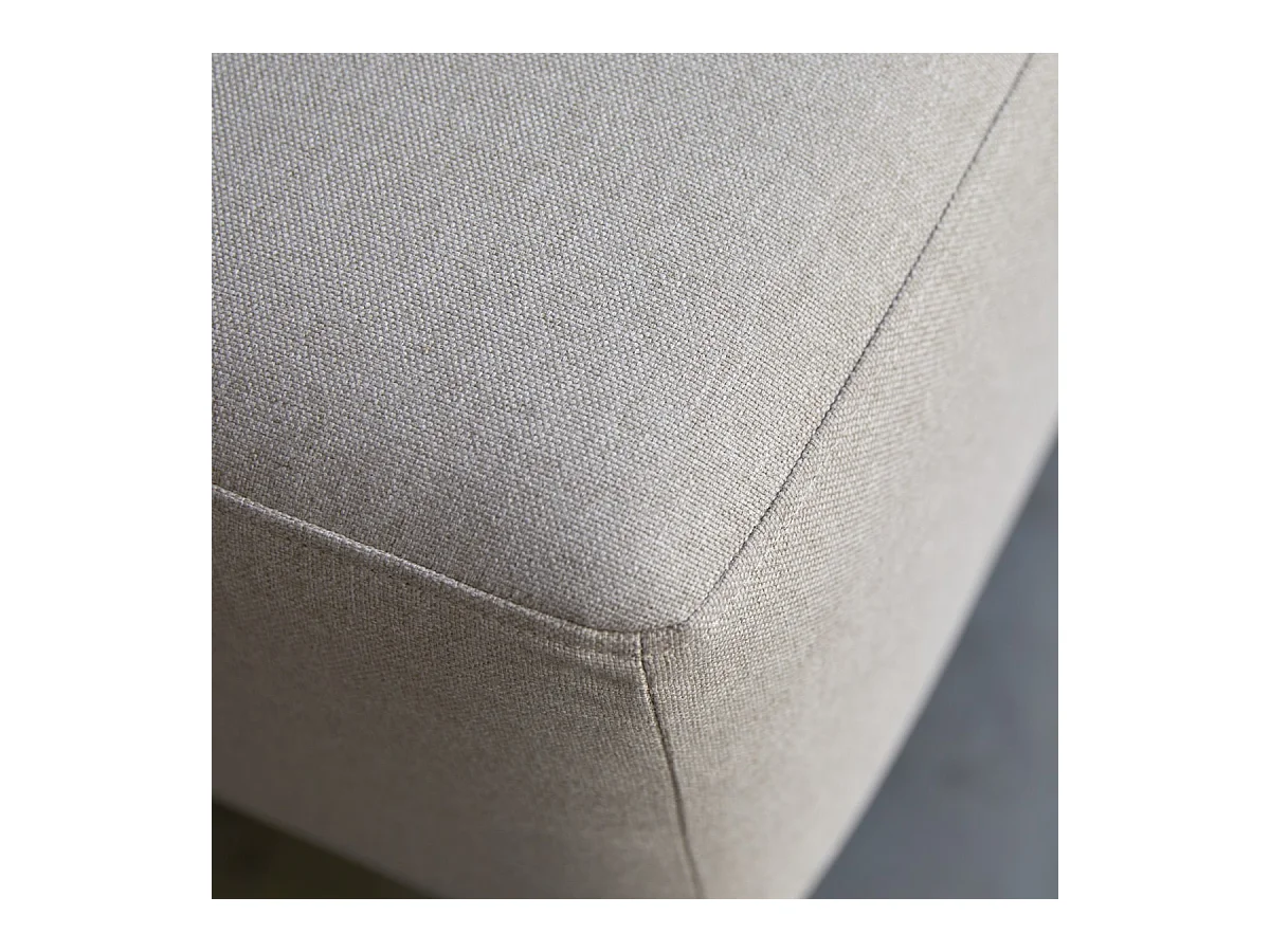 Repose-pieds en tissu écru Lars, 1 place