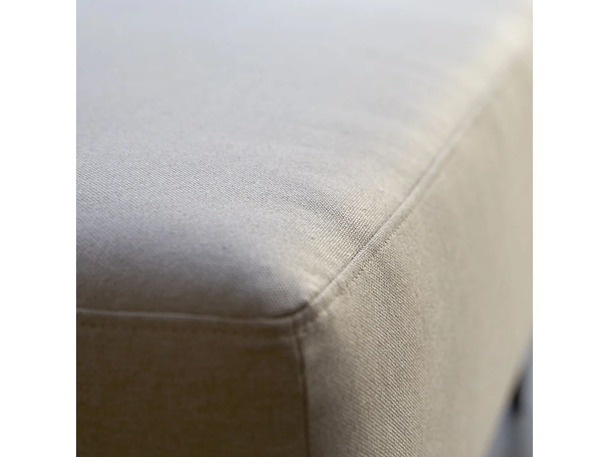 Repose-pieds en tissu écru Lars, 1 place