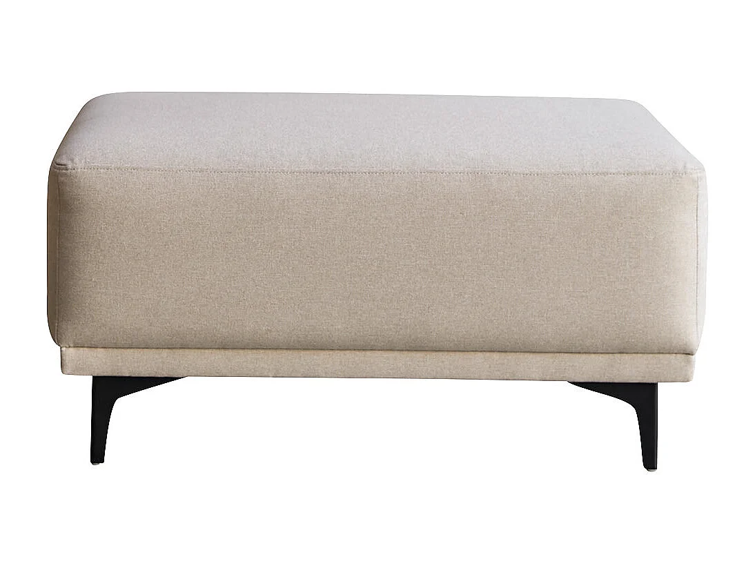 Fußhocker Lars mit ecrufarbenem Stoffbezug ,1-Sitz