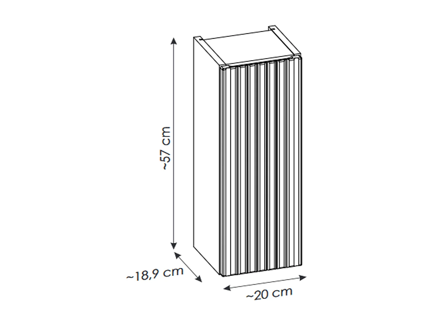 Meuble haut de salle de bain - 55 cm - Cachemire Mat - VOLTA