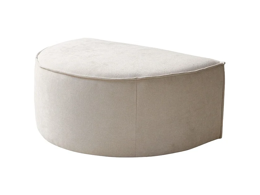 Fußhocker Dario mit beigefarbenem Stoffbezug, 1-Sitzer