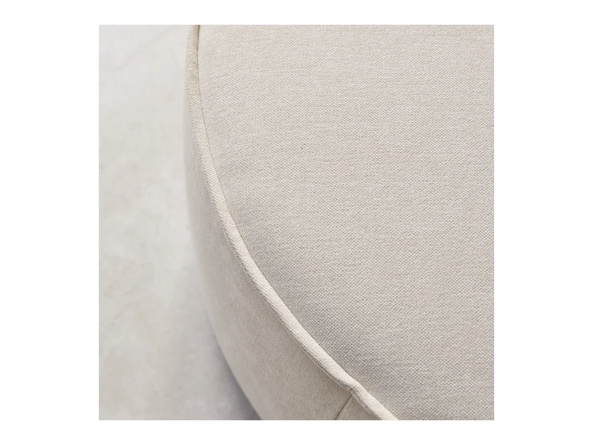 Fußhocker Dario mit beigefarbenem Stoffbezug, 1-Sitzer