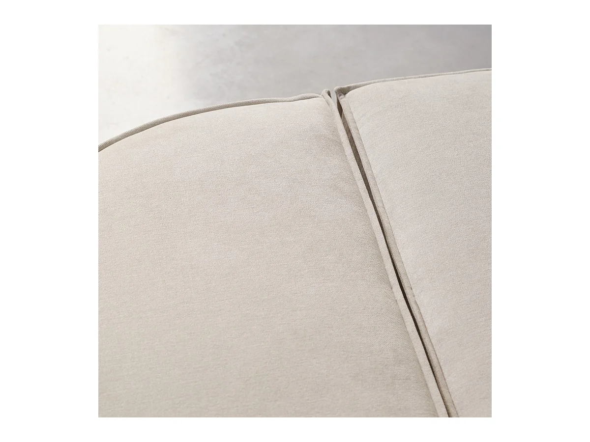 Fußhocker Dario mit beigefarbenem Stoffbezug, 1-Sitzer