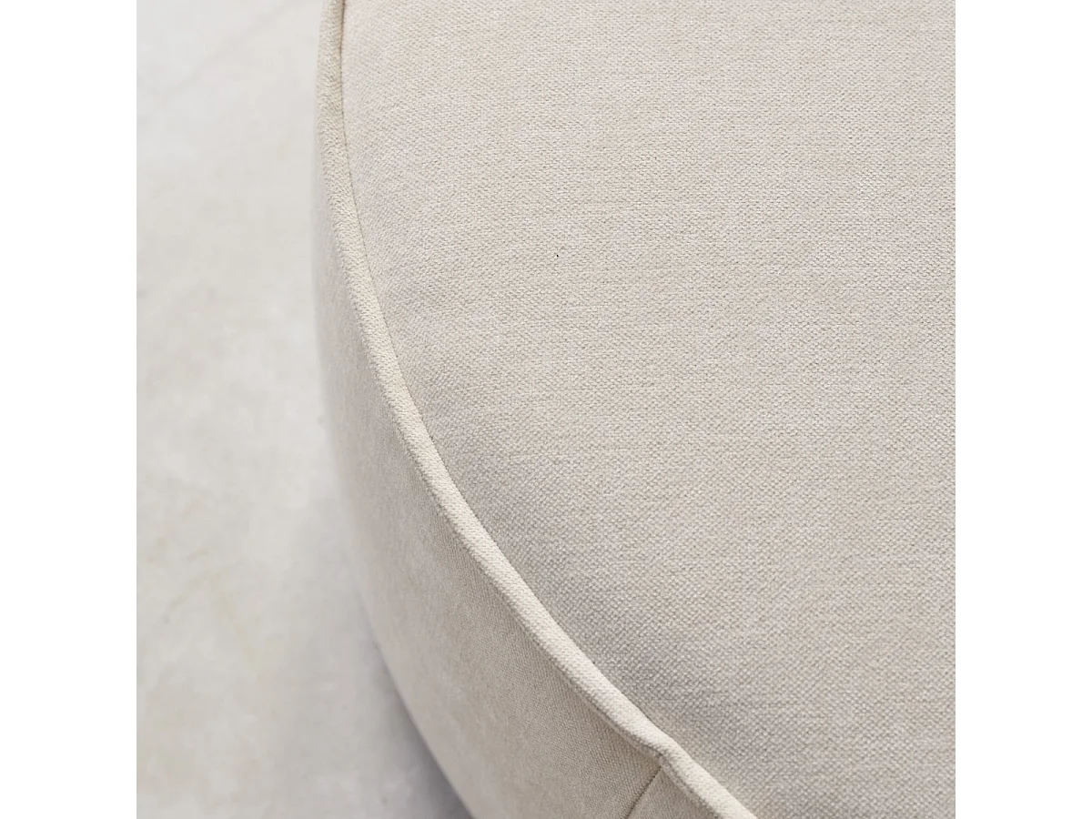 Fußhocker Dario mit beigefarbenem Stoffbezug, 1-Sitzer