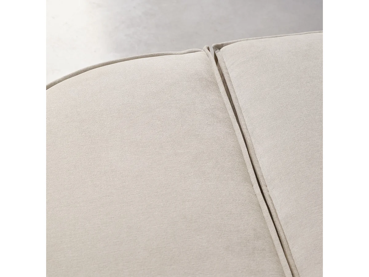 Fußhocker Dario mit beigefarbenem Stoffbezug, 1-Sitzer