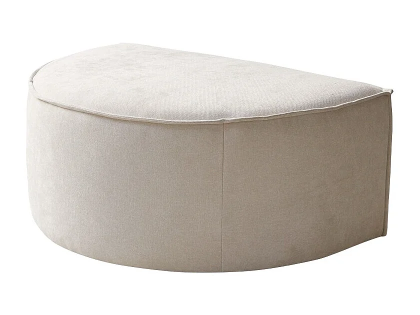 Fußhocker Dario mit beigefarbenem Stoffbezug, 1-Sitzer