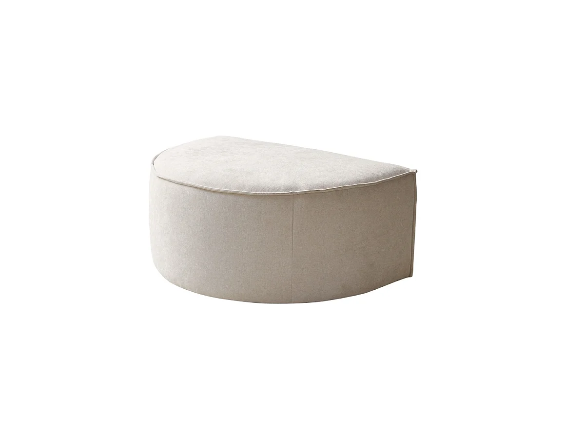 Fußhocker Dario mit beigefarbenem Stoffbezug, 1-Sitzer