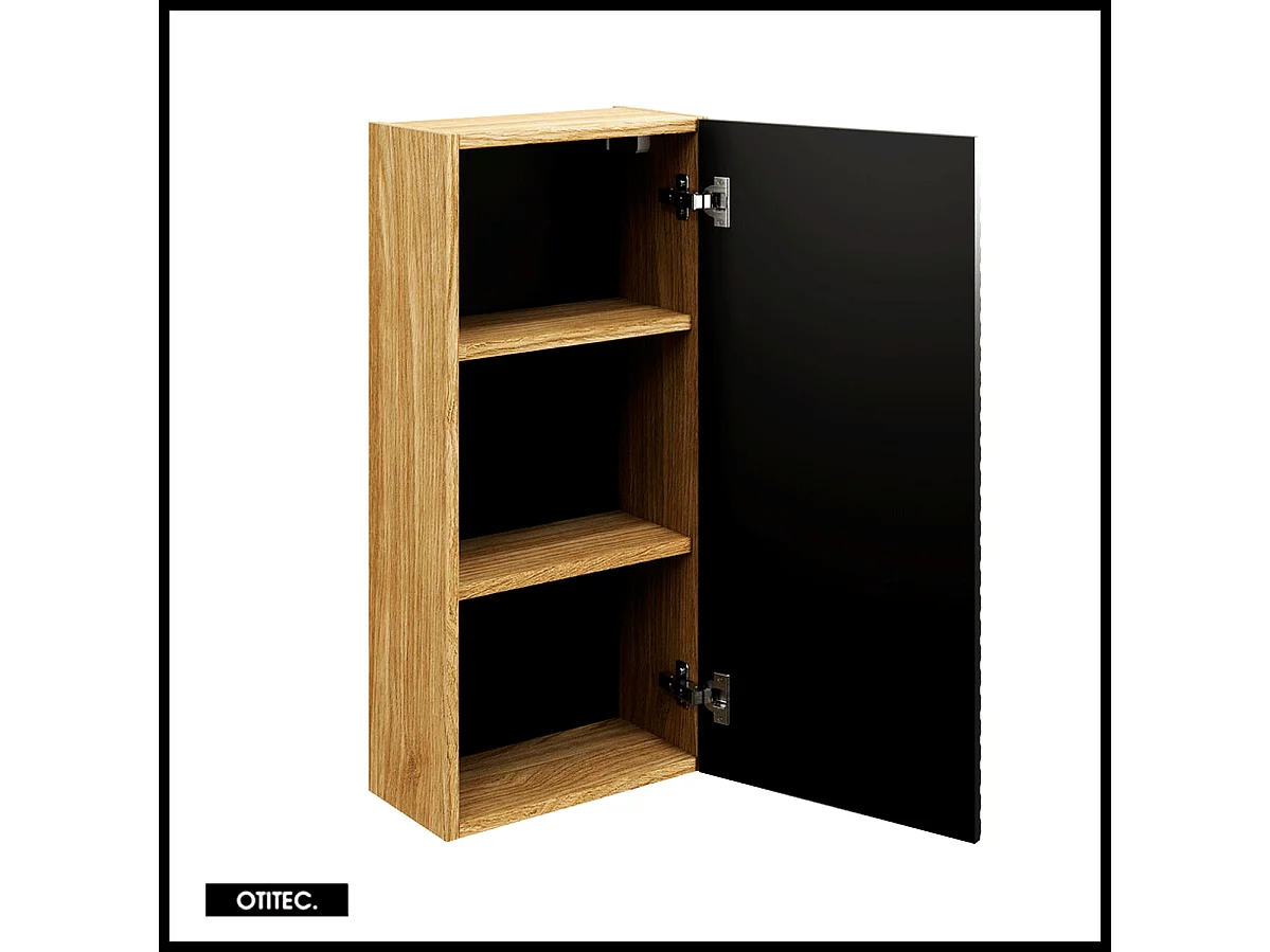 Meuble haut de salle de bain de 75 cm - Noir - 1 porte - SEA