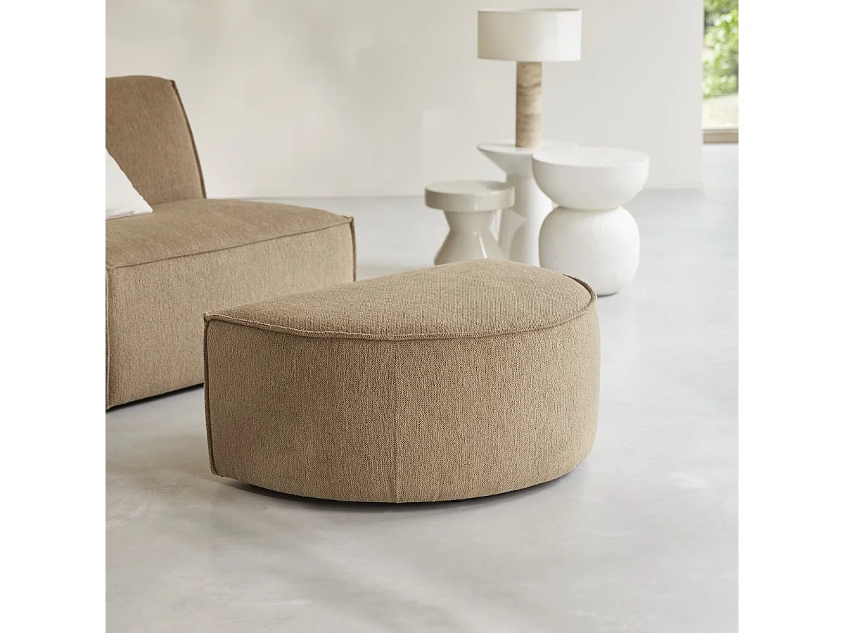 Repose-pieds en tissu camel Dario, 1 place