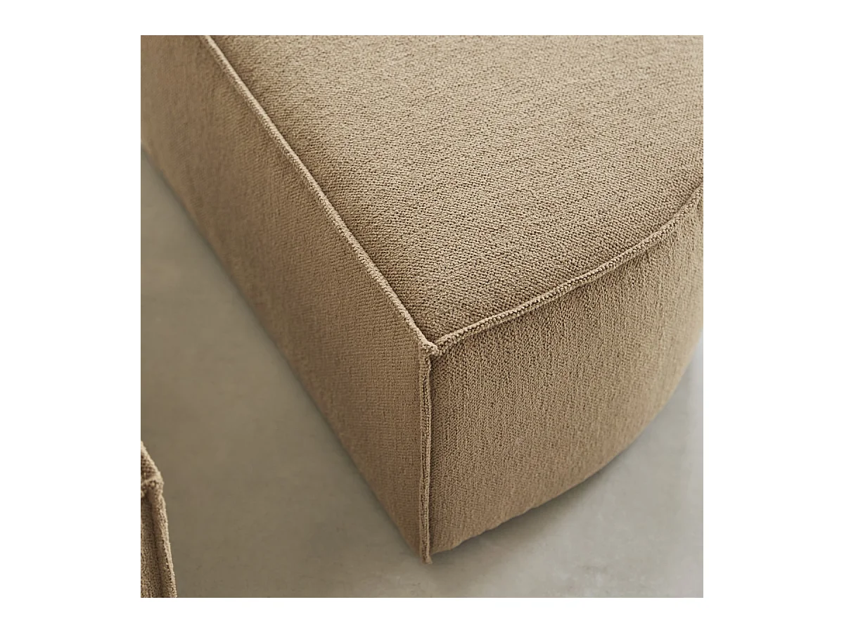 Repose-pieds en tissu camel Dario, 1 place