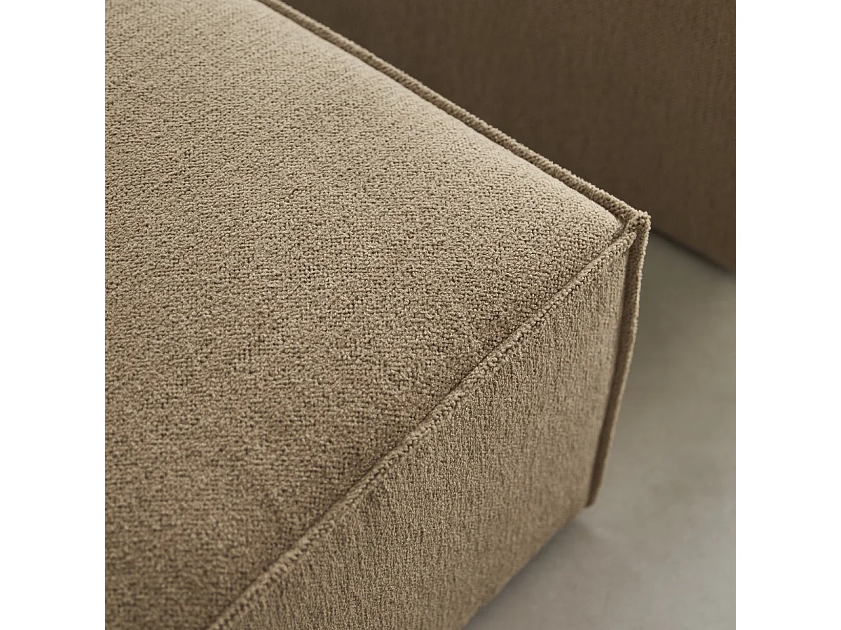 Repose-pieds en tissu camel Dario, 1 place