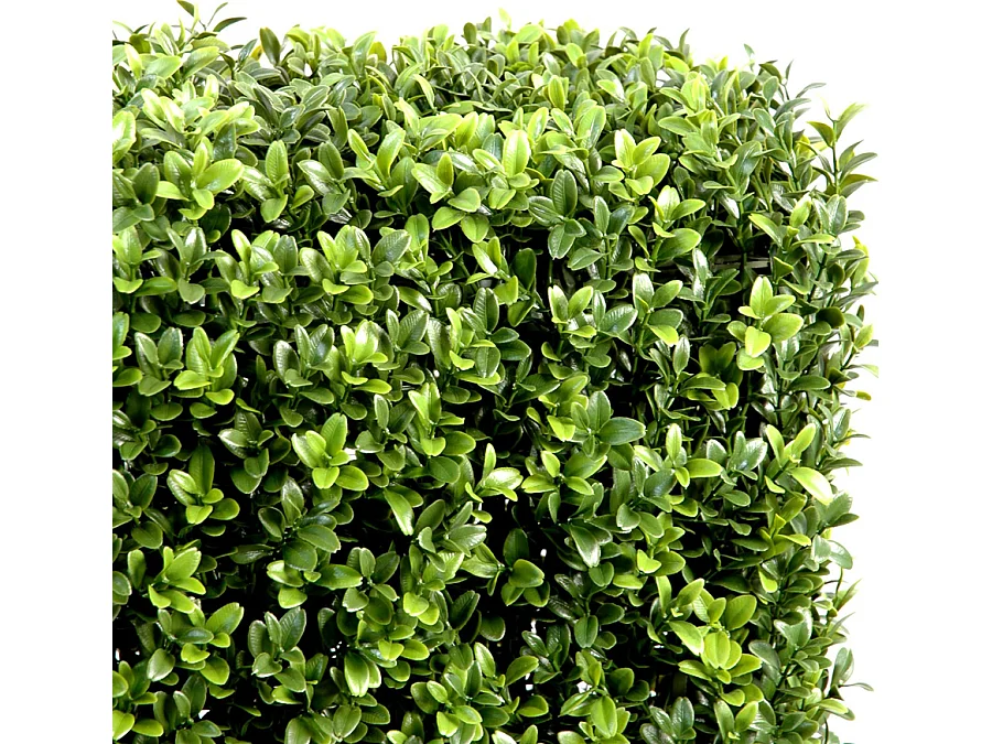 Plante artificielle haute gamme Spécial extérieur/Buis artificiel Haie de structure en métal coloris vert - Dim : 100 x 25 x 100 cm