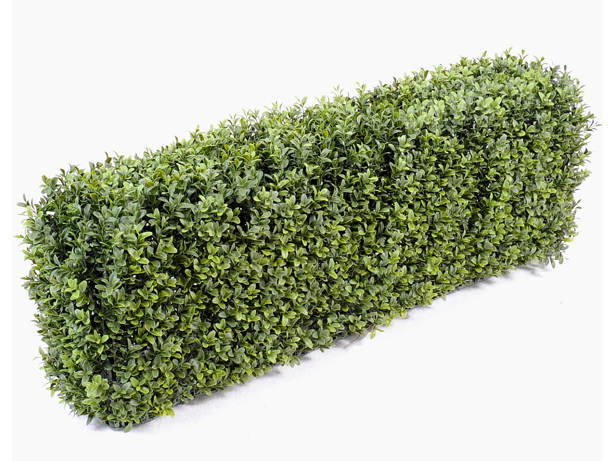 Plante artificielle haute gamme Spécial extérieur/Buis artificiel Haie de structure en métal coloris vert - Dim : 62 x 25 x 95 cm