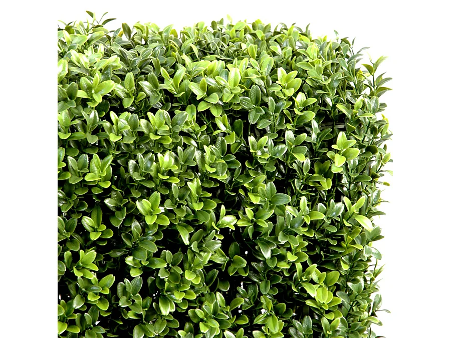 Plante artificielle haute gamme Spécial extérieur/Buis artificiel Haie de structure en métal coloris vert - Dim : 62 x 25 x 95 cm