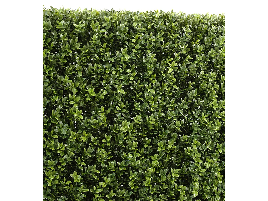 Plante artificielle haute gamme Spécial extérieur/Buis artificiel Haie de structure en métal coloris vert - Dim : 185 x 35 x 100 cm