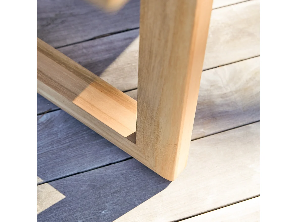 Table de jardin en bois de teck massif 245 Noah