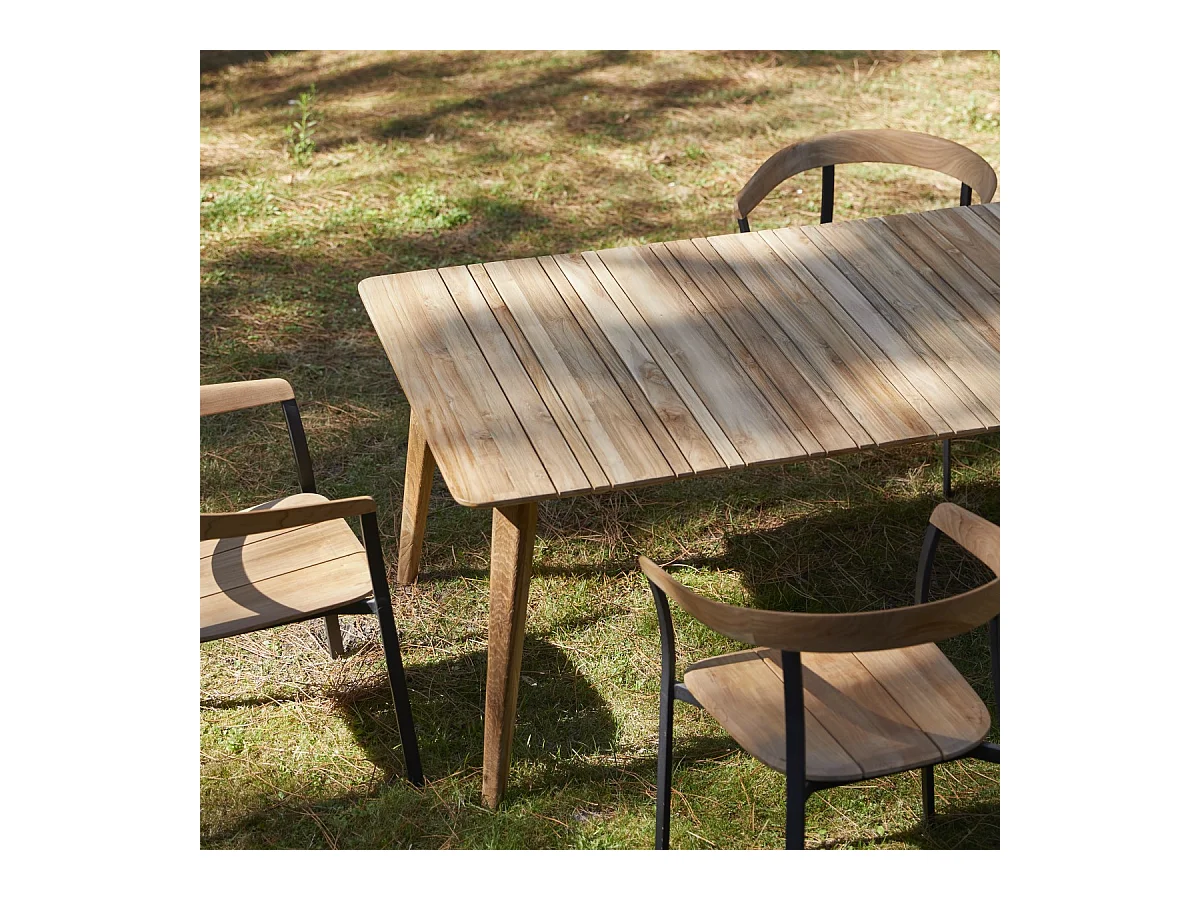 Gartentisch Katrine aus recyceltem Teakholz 200