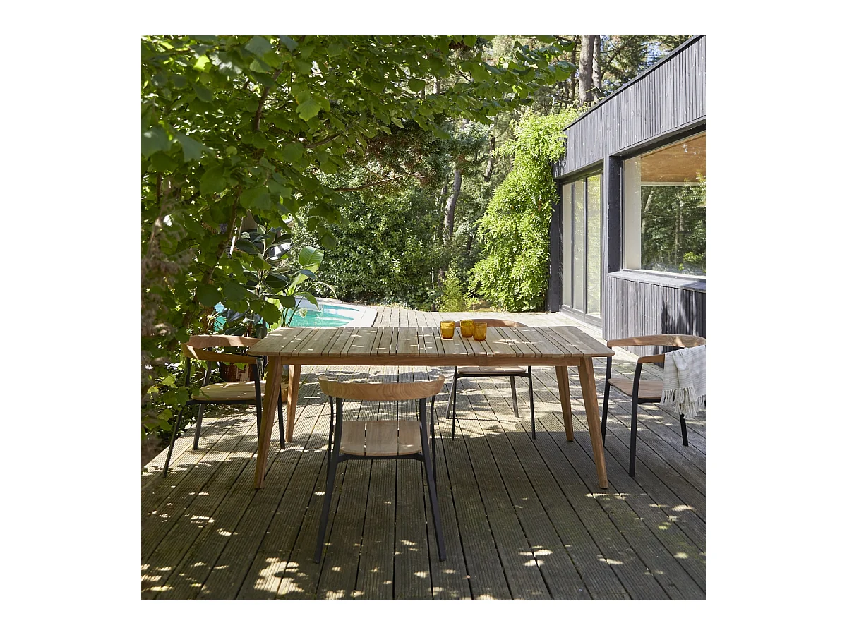 Gartentisch Katrine aus recyceltem Teakholz 200