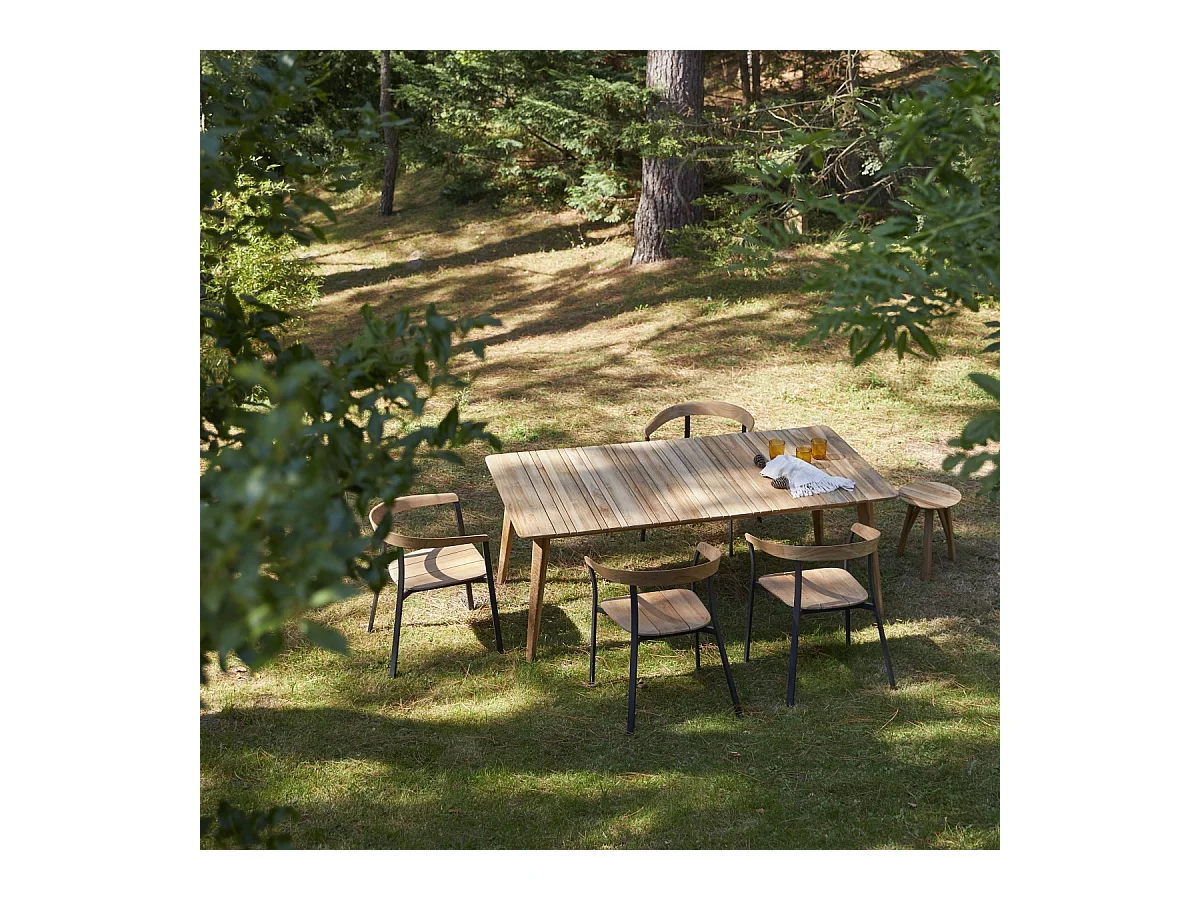 Table de jardin en bois de teck recyclé 200 Katrine