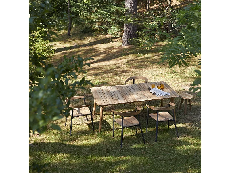 Gartentisch Katrine aus recyceltem Teakholz 200