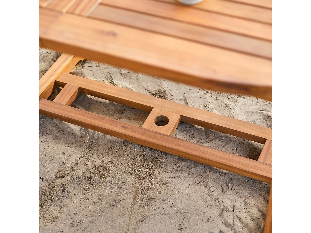 Capri - Oval solid acacia garden table with extension, seats 6-8 people.