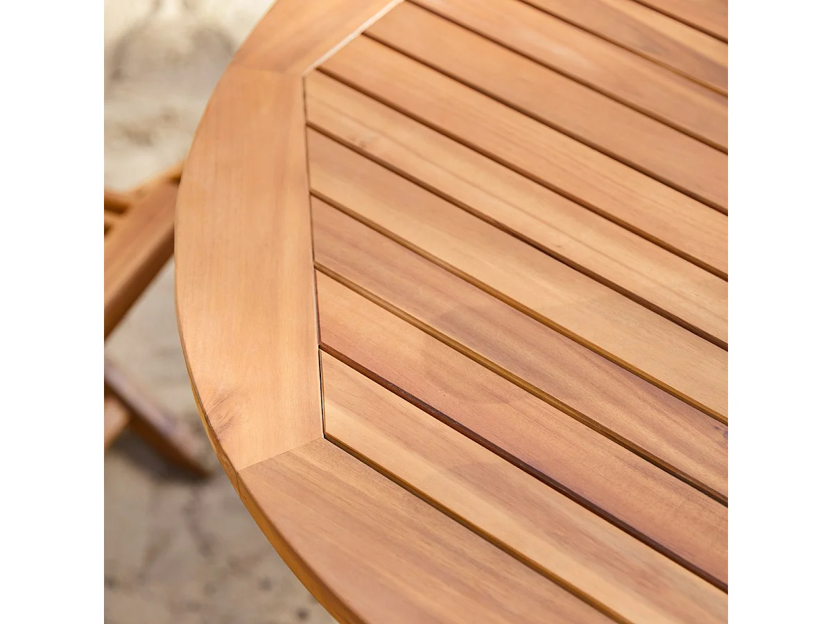 Capri - Oval solid acacia garden table with extension, seats 6-8 people.