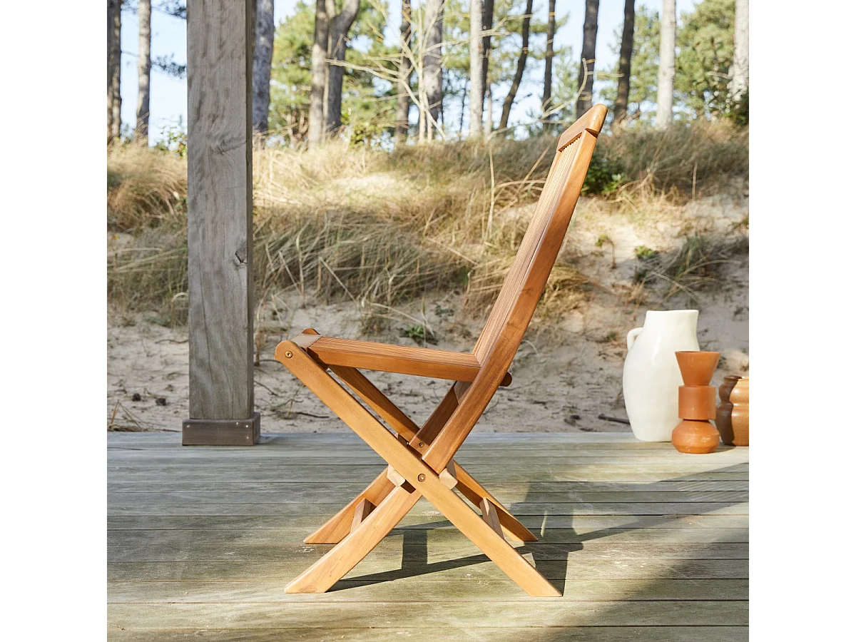 2er-Set Gartenstühle aus massivem Akazienholz Capri