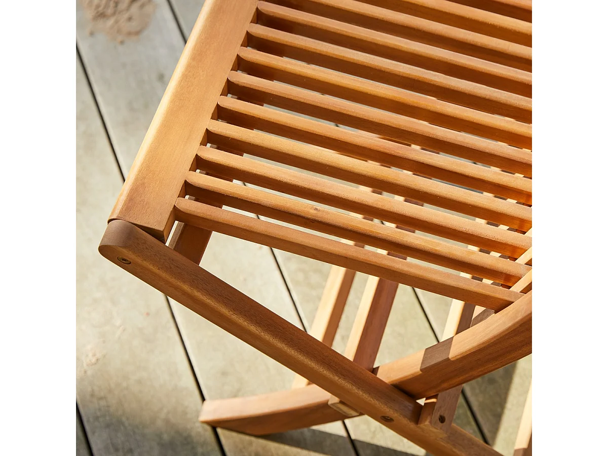 2er-Set Gartenstühle aus massivem Akazienholz Capri