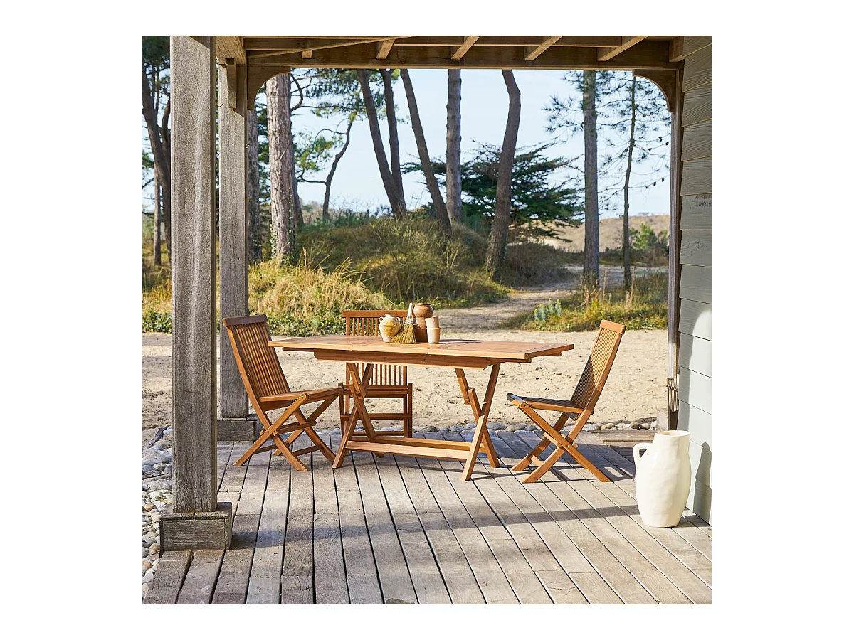 Tavolo da esterno in legno di acacia 120 Capri