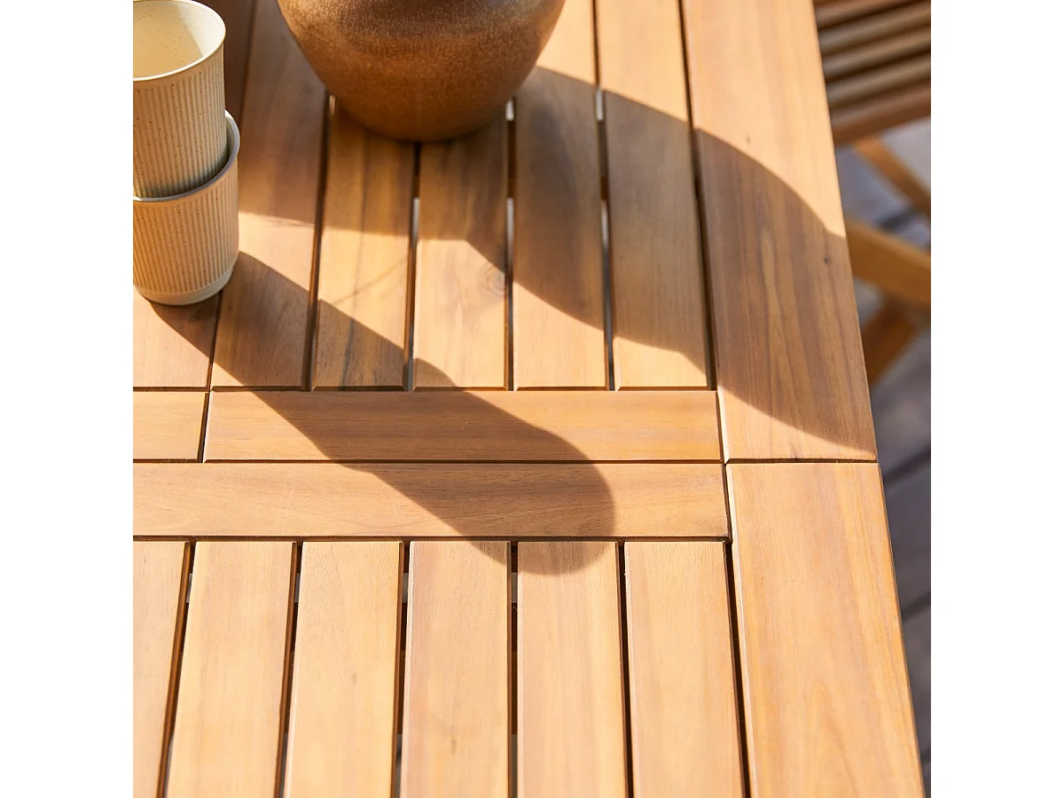 Table d'extérieur extensible en bois d'acacia 4-6 pers 120 Capri