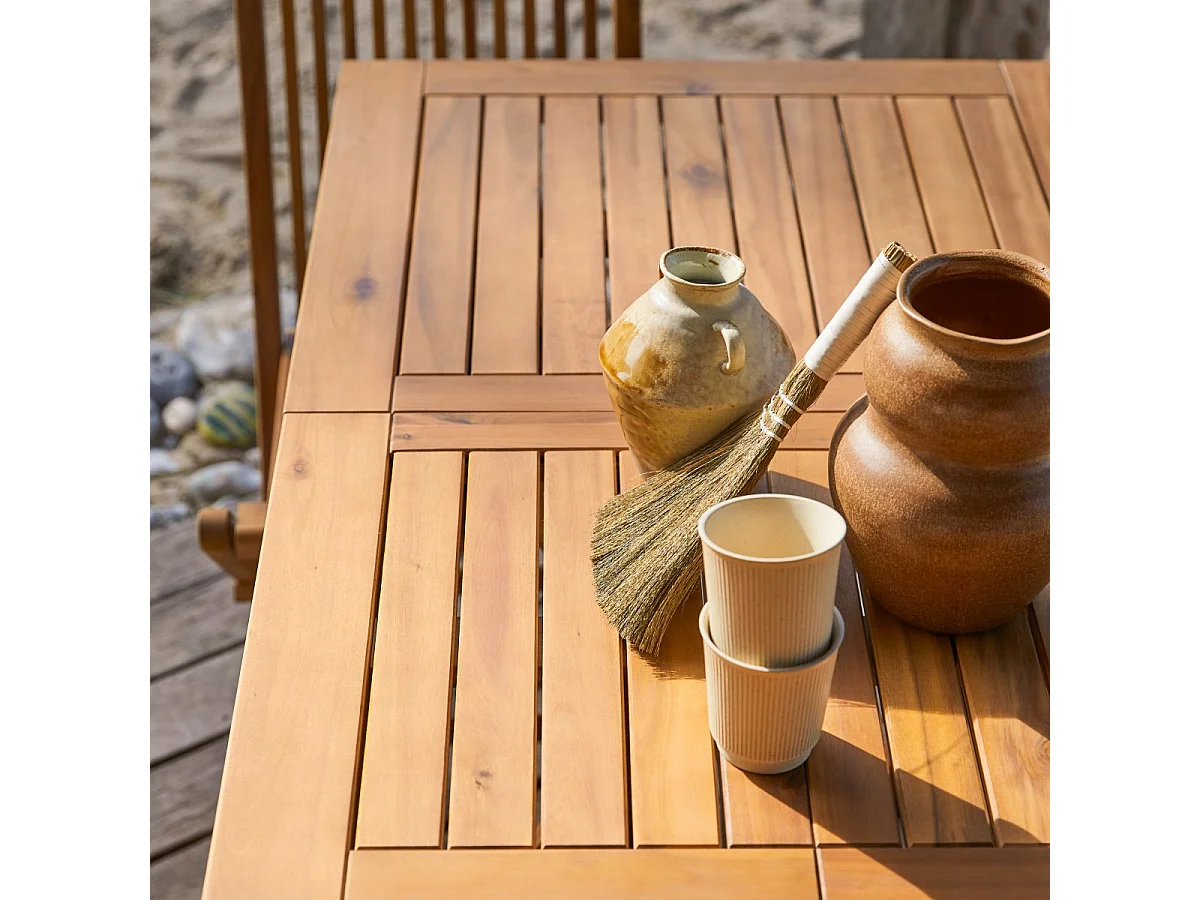 Table d'extérieur extensible en bois d'acacia 4-6 pers 120 Capri