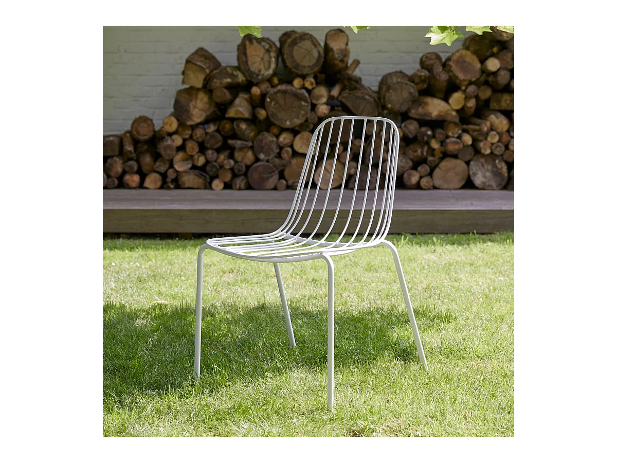 Chaise de jardin en métal peint Arty white