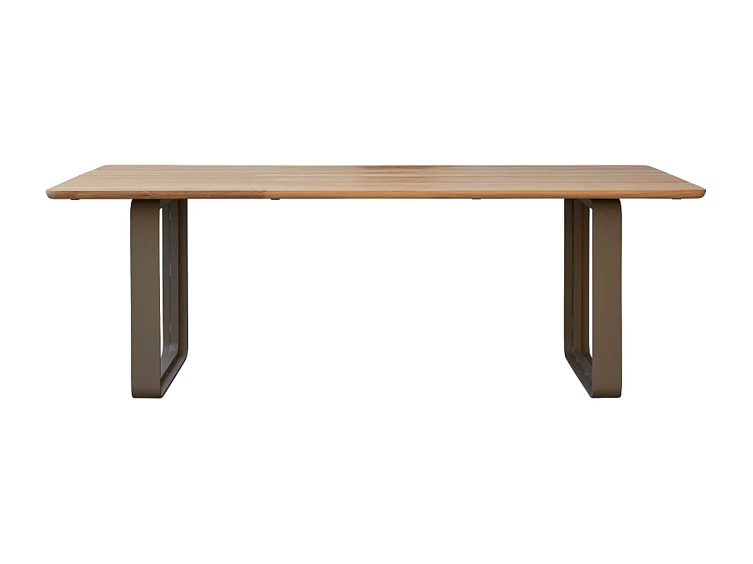 Table de jardin en bois de teck massif et aluminium Harper 6/8 pers.