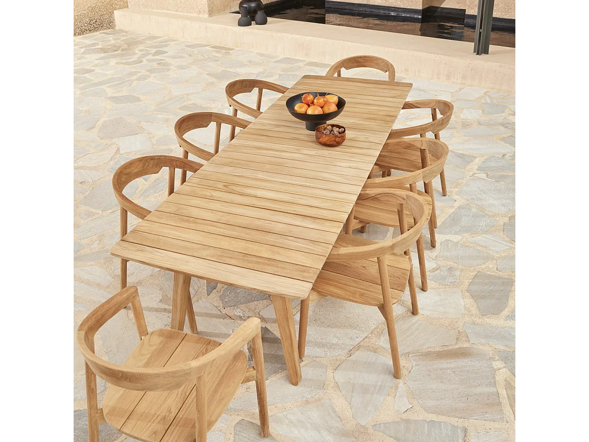 Tavolo da giardino in legno di teak massello Antioni 8/10 pers.