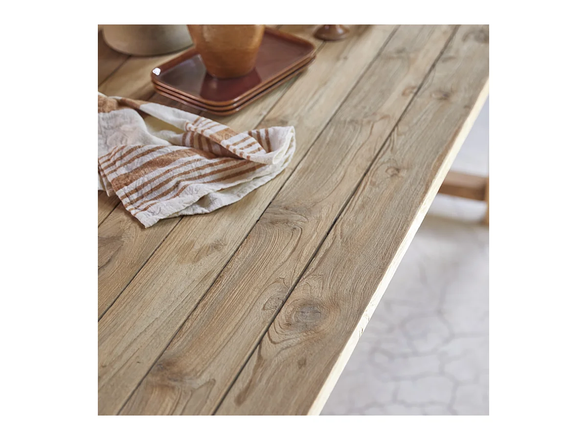 Gartentisch Teresa aus massivem, recyceltem Teakholz 200 cm