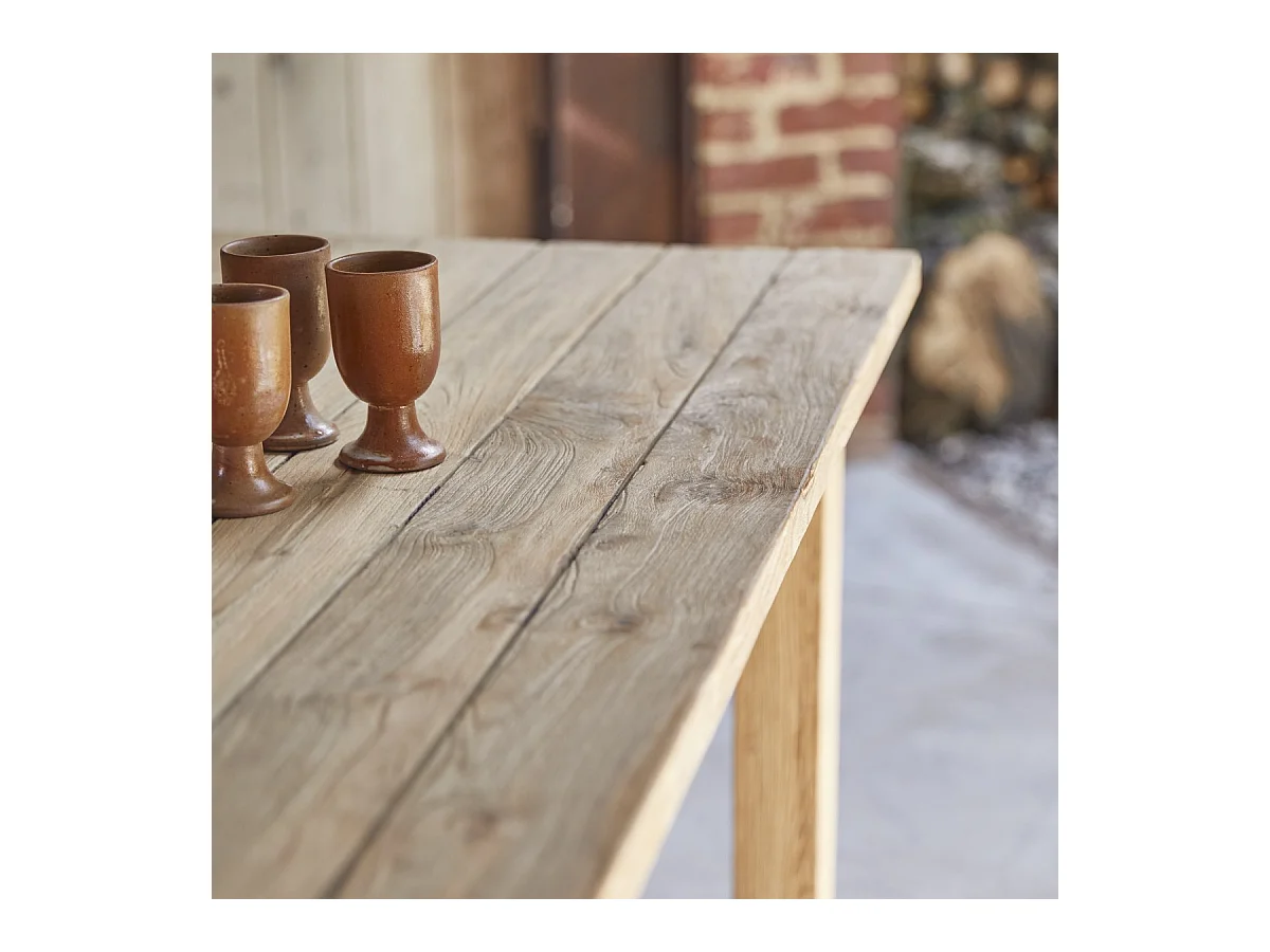 Gartentisch Teresa aus massivem, recyceltem Teakholz 200 cm